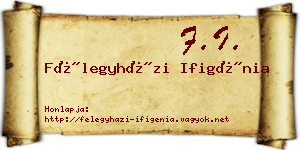 Félegyházi Ifigénia névjegykártya